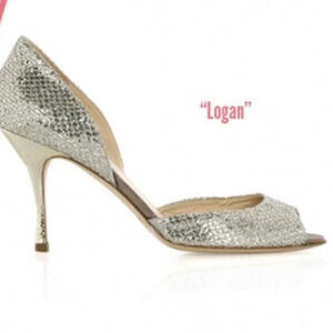 JIMMY CHOO D'Orsay Pumps Heels Peep Toe Metallic Champagne Size 41 US Size 11